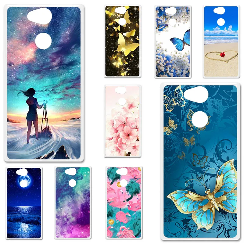 

TPU Cases For Sony Xperia XA2 Case Silicone Floral Painted Bumper For Sony XA2 H3113 SM12 5.2 inch Phone Cover Soft Back Fundas