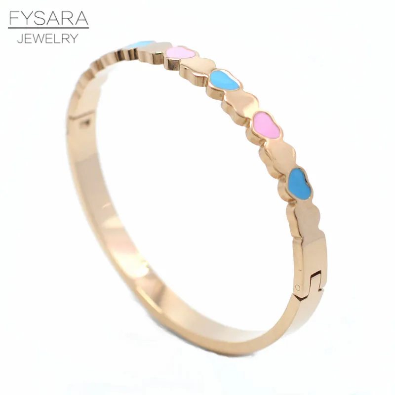 FYSARA известный бренд синие розовые полимерные браслет Штабелируемый сердце браслет любви для женщин Роскошные браслеты вечерние модные ювелирные изделия