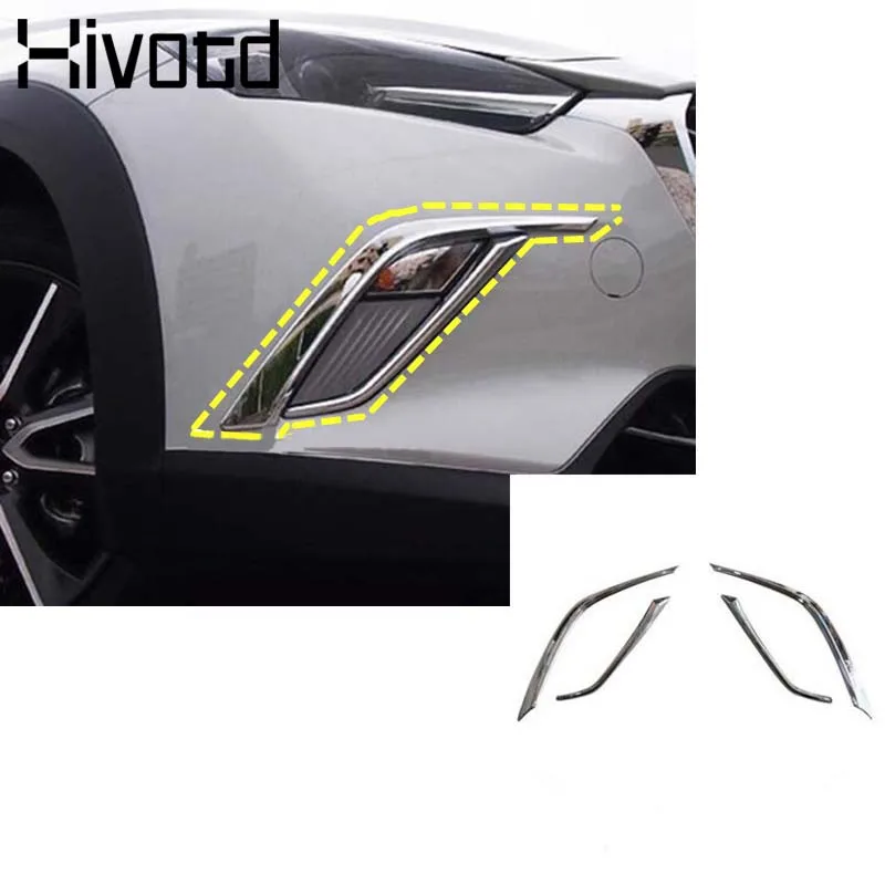 

Hivotd For Mazda CX-3 CX3 Exterior accessory Front fog lights eyebrow frame trim ABS Chrome cover sticks decoration car styling