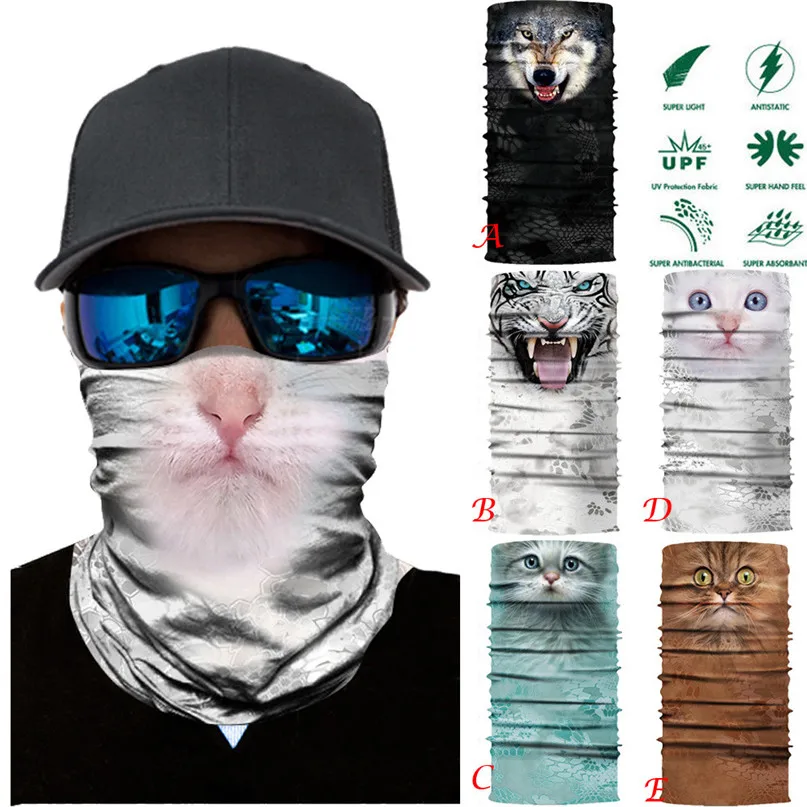

Cute Balaclava Face Mask Cycling Motorcycle Ski Neck Warmer Scarf 3D Animal Magic face mask Men Head Bandana Scarf #3J#F