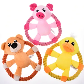 

1Pcs 18x13cm Animal Pattern Flying Toys Pet Dog Toy Rope Ring Chewing and Training Toy For Pet Dropshipping