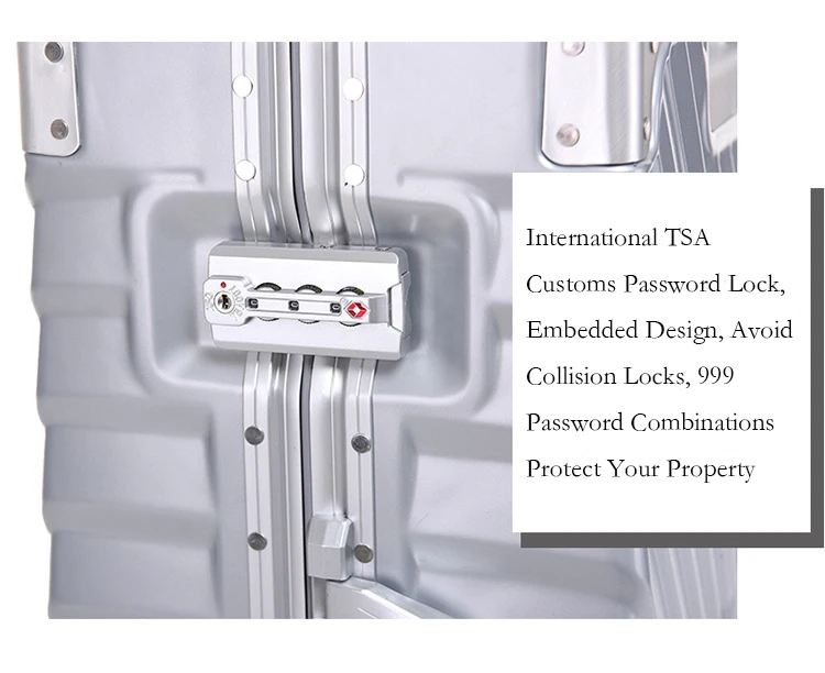 Чемодан на колесиках с алюминиевой рамой, многоколесная тележка, Nniversal колесо, жесткая дорожная коробка