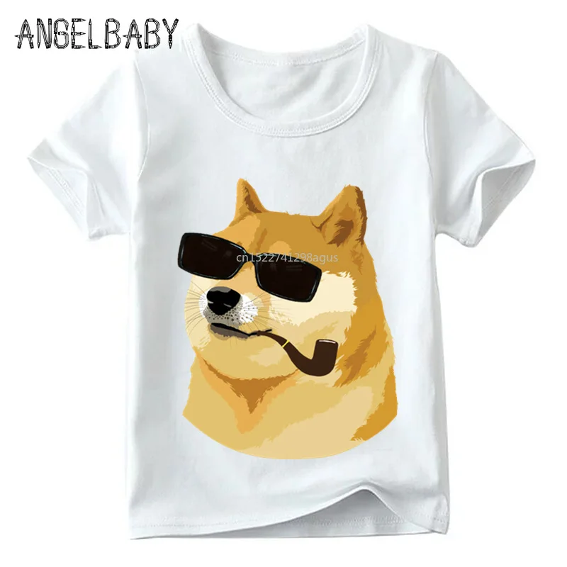 Детская забавная футболка Doge Deus God Dog/shiba Inu с принтом летние топы коротким рукавом