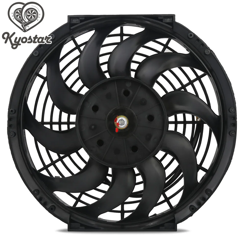 2x 16/" Universal Slim Fan Push Pull Electric Radiator Cooling Motor Kit Black