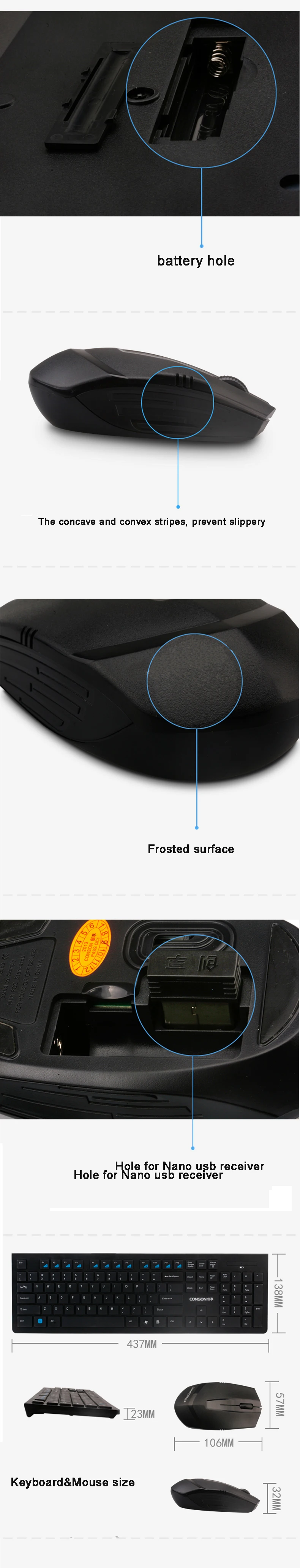 Ультра тонкий 2,4G Беспроводная клавиатура+ мышь нано приемник портативная игровая клавиатура мышь комбо долгий срок службы батареи для настольного компьютера/ПК