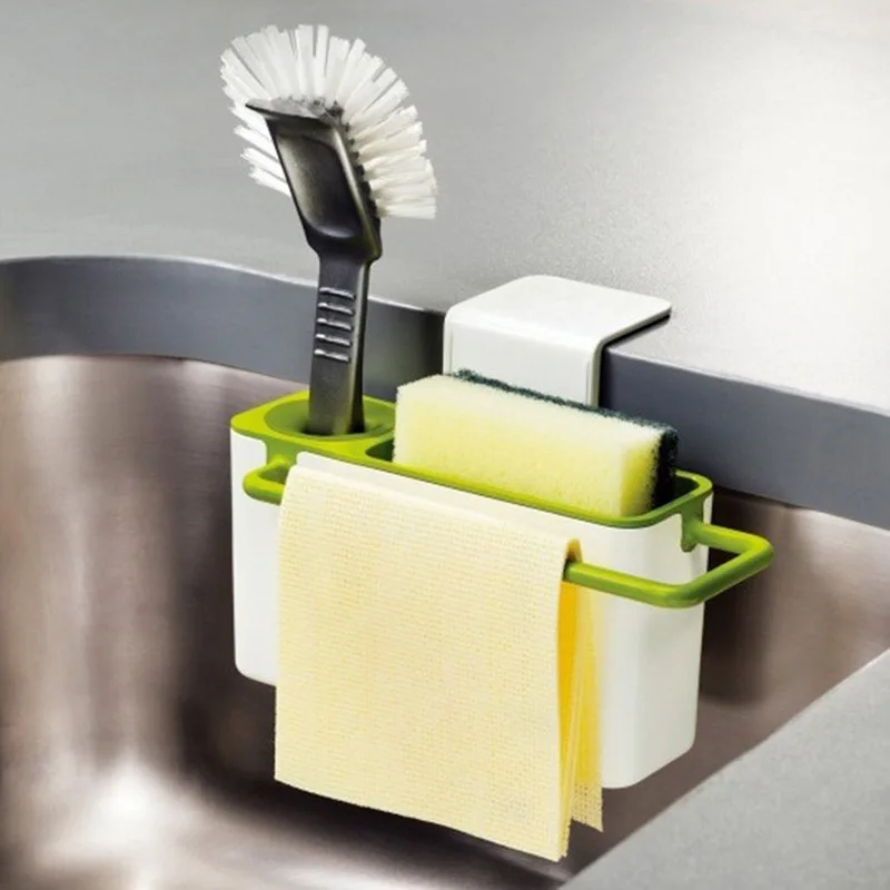 

New Arrival Multi-functional Creative Practical Suction Cup Kitchen Sink Holder Bathroom Plastic Storage Shelf Rack Storage