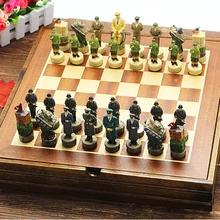 Высокое качество Международный шахматный набор серии Второй мировой войны Шахматный набор смолы куклы персонажей фигурки Шахматный набор хороший подарок