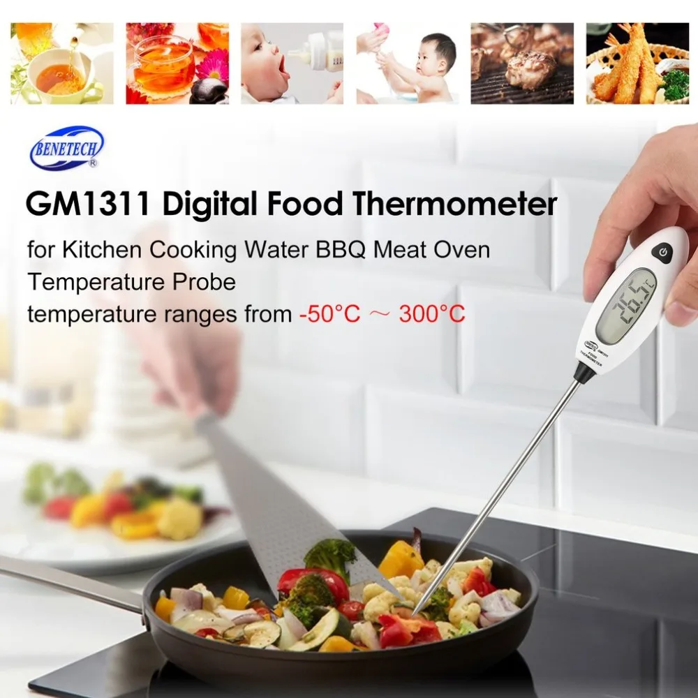 BENETECH мини GM1311 цифровой Еда термометр Высокая точность электронный термометр Температура воды масла Температура