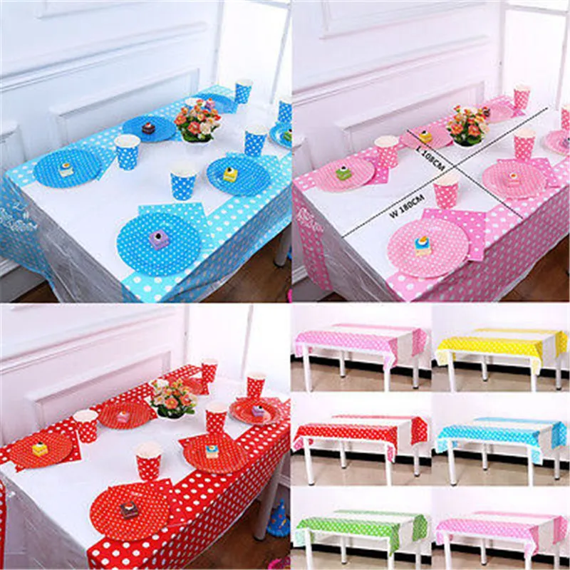 

portable printed Polka Dot Table Cover Disposable Table cloth for Party Wedding Birthday Disposable Table Cloth