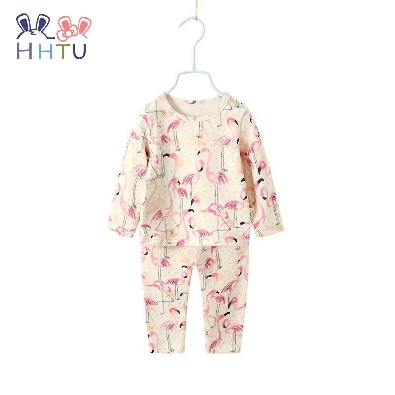 

HHTU Children Clothes Set Pajamas Autumn Spring Kid Boys Girls Cartoon Sleepwear Suit Long-Sleeved+Pant Baby Clothing