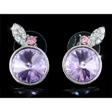 Павлин звезда 5 карат фиолетовый, розовый, синий Серьги-гвоздики использовать австрийского хрусталя cse530