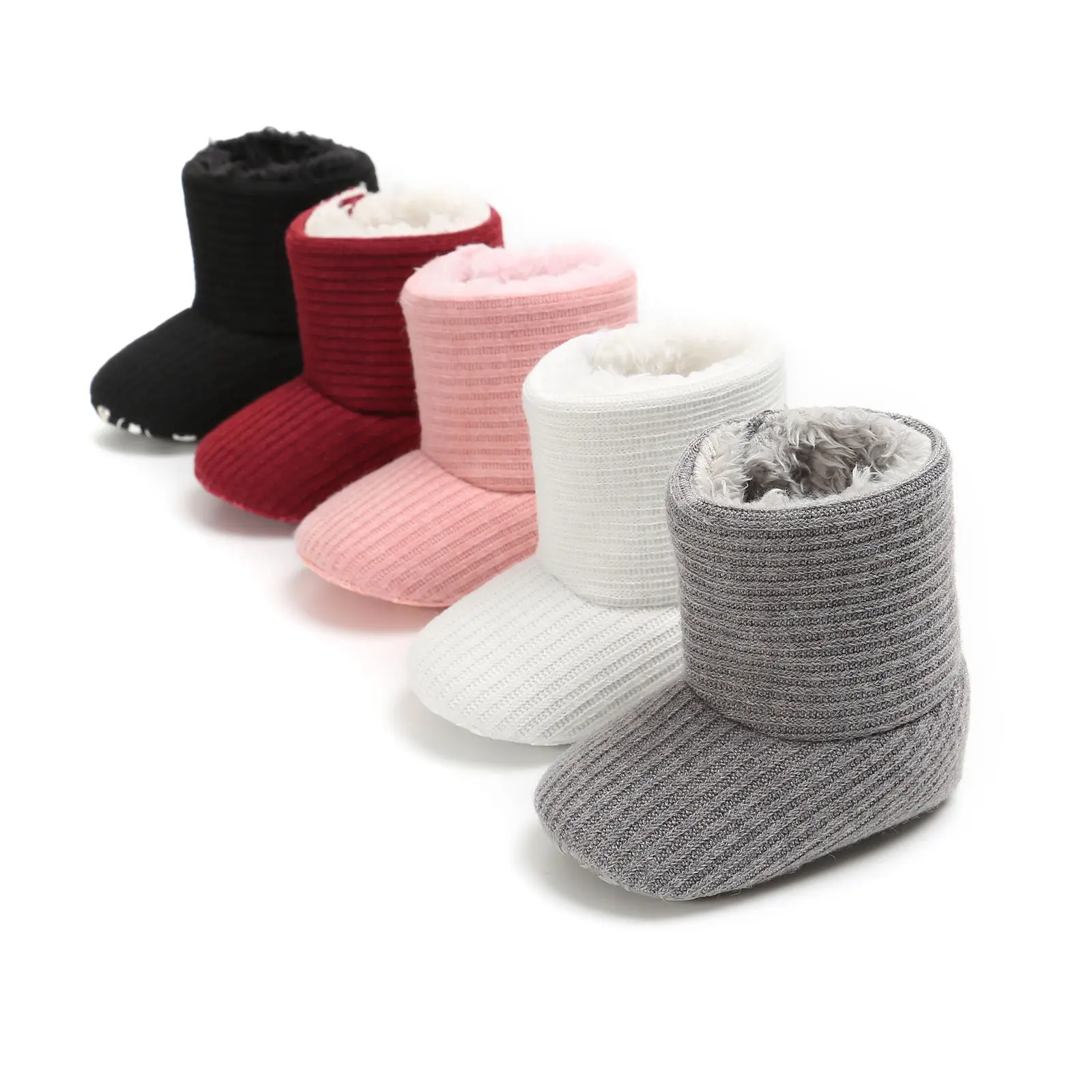 

New Winter Warm Baby Boots Newborn Kids Boys Girls Fleece Snow Boots Prewalker Fashion Toddler Cute Solid Wool Booties Shoes