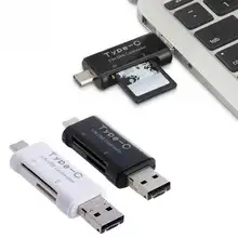 3 в 1 USB 3,1 Тип-C картридер OTG Читатель Smart Card Reader Поддержка TF SD карты для тип-C Android телефонов компьютер