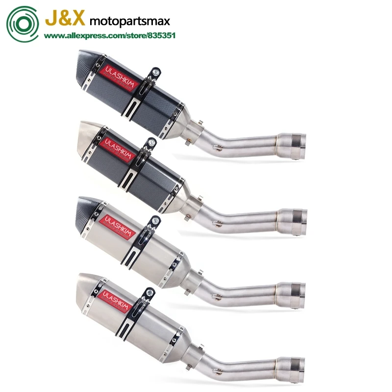 

Motorcycle Muffler Exhaust Full System Connect Link Pipe Middle Pipe Slip On For YAMAHA FZ1 FZ1N FZ1000 2005-2016