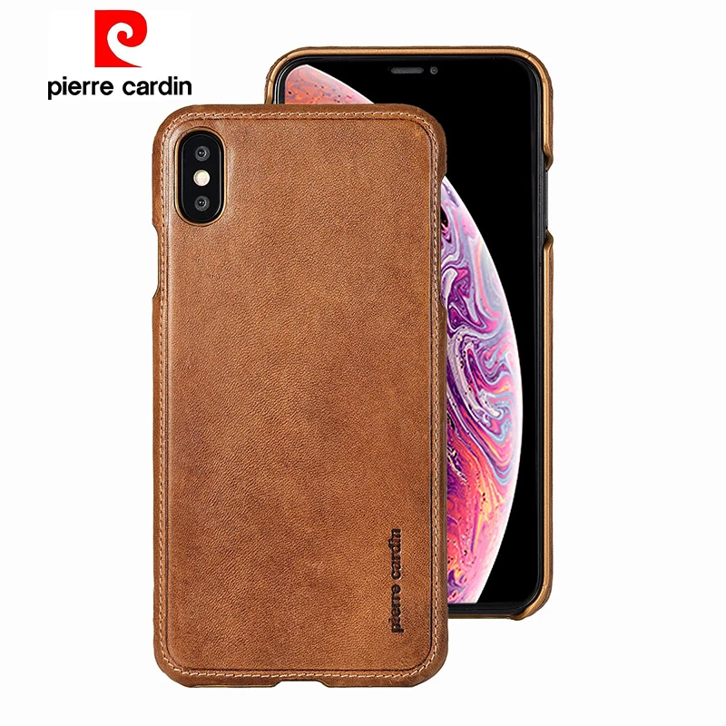Чехол Pierre Cardin для iPhone XS Max XR модный роскошный чехол из натуральной яловой кожи