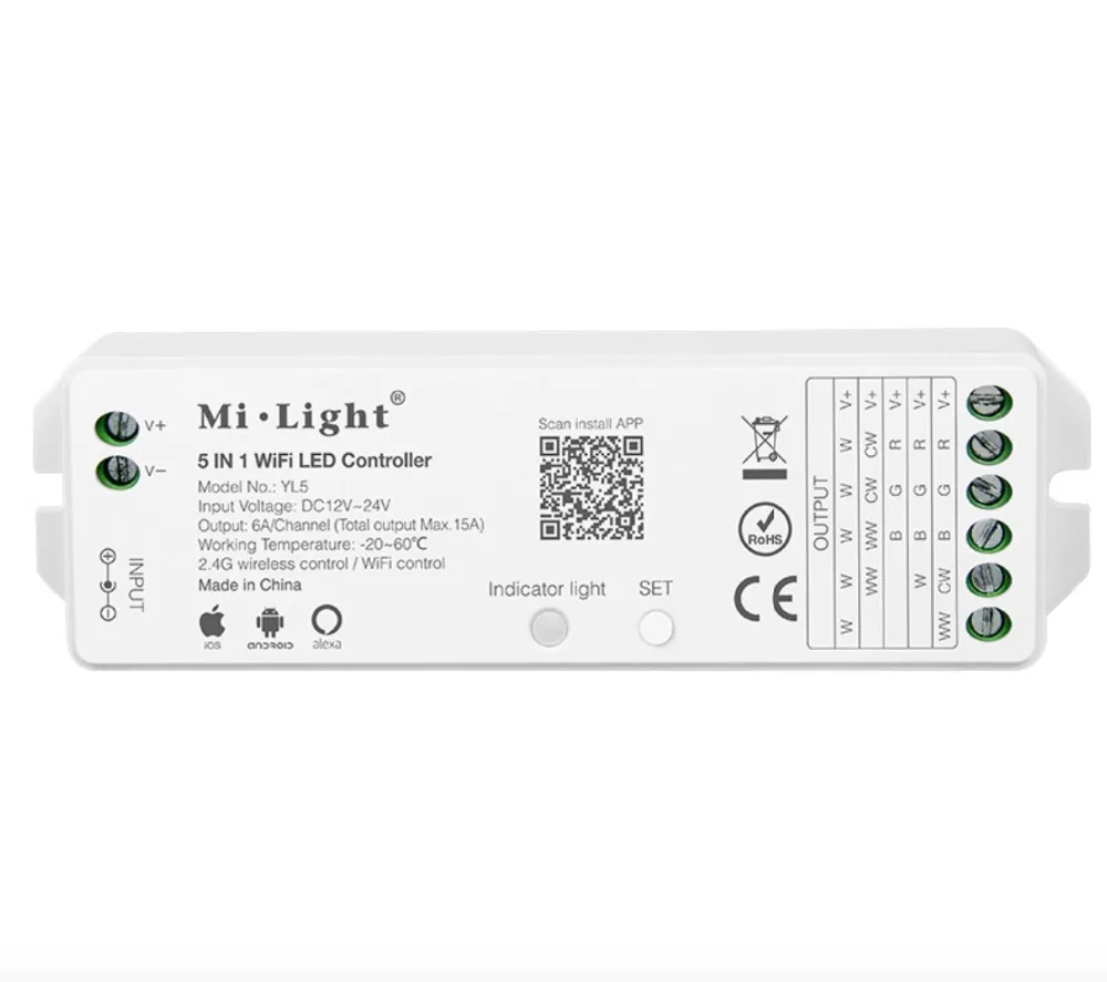 

LED Wifi controller, 5 in 1 wifi led controller, Alexa compatible