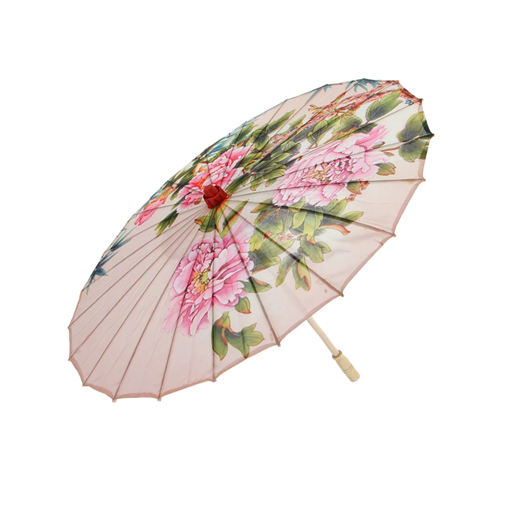 Vintage Chinese Silk Cloth Umbrella Handmade Art Painted Parasol for Wedding Party Favor Guests Gifts Performance Photo Prop