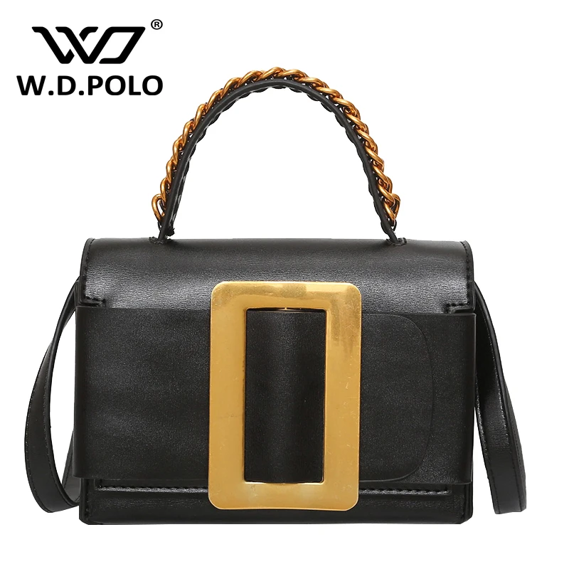 

WDPOLO 2017 new genuine leather women bags chic mental buckle women handbags high quality women shoulder bags hot sell Z1199