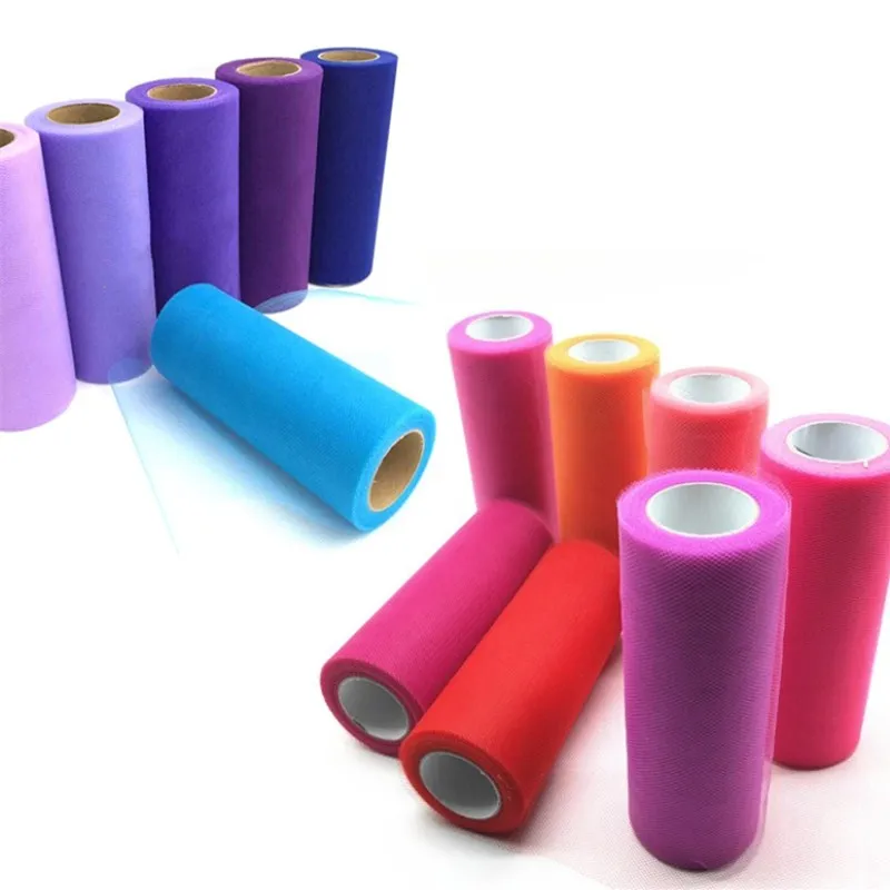 

15cm 25Yard Tulle Roll Wedding Decoration Roll Fabric Spool Craft Tulle Fabric Tutu Dress DIY Organza Baby Shower Party Supplies