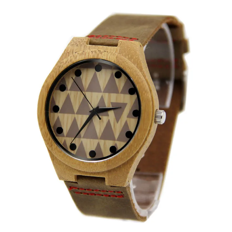Hot Selling Japanese MIYOTA Movement Wristwatch Genuine Leather Bamboo Wooden Watches For Men And Women wooden