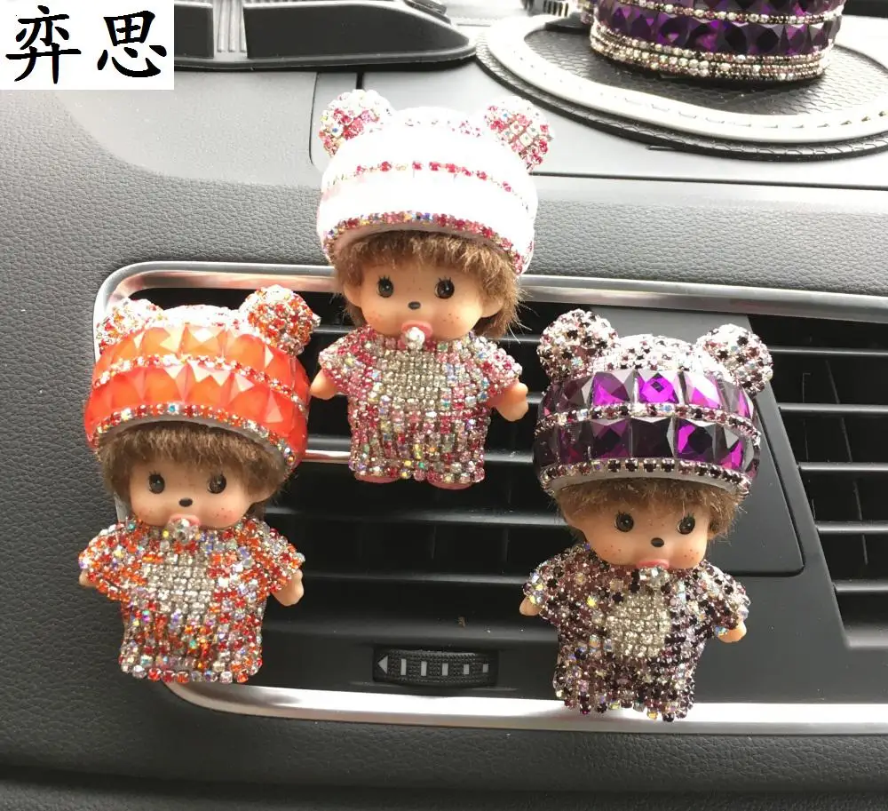 Car Styling Kiki Car perfume clip Diamond Air Conditioning decoration high grade lovely Car perfume fragrance