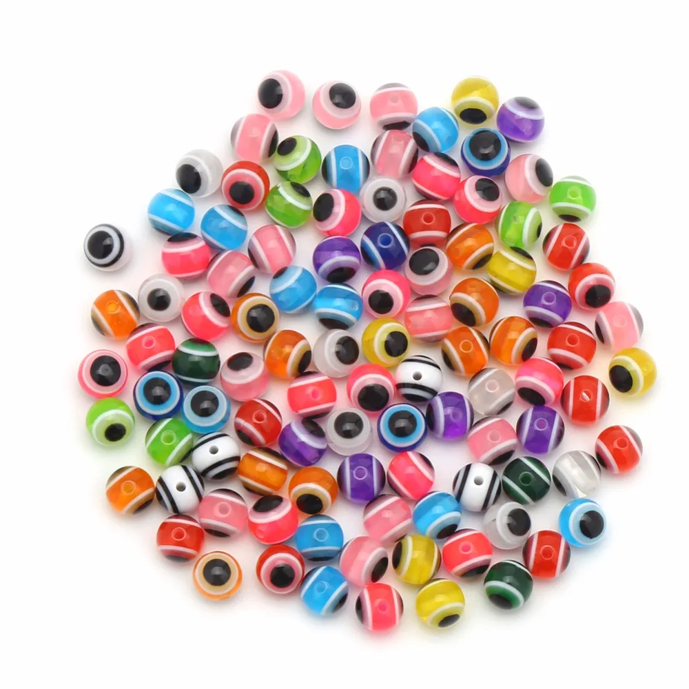 

10MM 100PCS/LOT Resin Round Perforated Toy Eyes Colored Doll Eyes With Holes For Toys DIY String of Beads Doll Accessories
