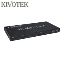 Hdmi interruptor de matriz fullhd 4 k 2 k 3d 1080 p 4x4 4x2 switcher divisor conversor adaptador, controle ir + ac3 áudio para hdtv frete grátis