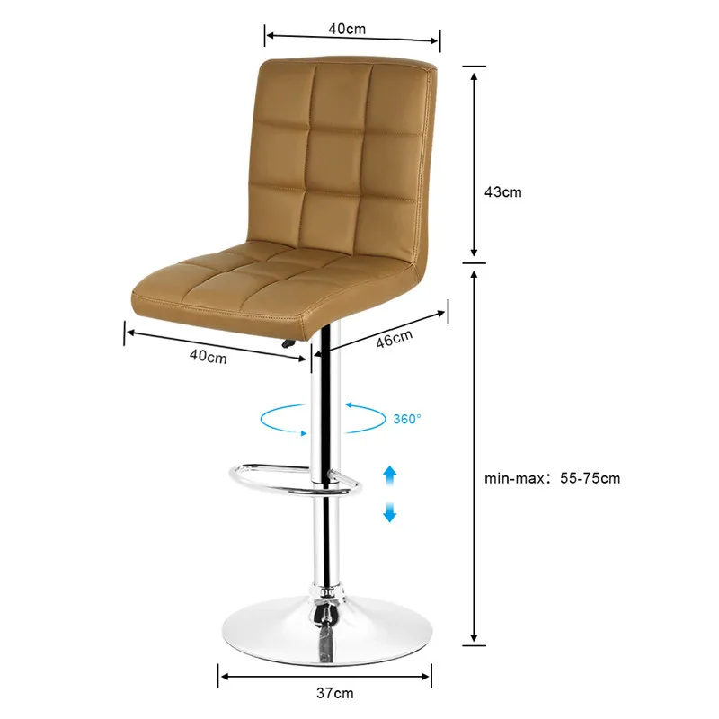 2 шт./пара дома из искусственной кожи регулируемый стержень стулья современный стиль поворотные барные стойки Кухня Кофе стул стол барные стулья современный HWC