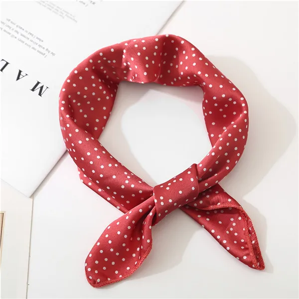 FJ159 red Новинка, женский шарф на весну и лето, шелковый шарф маленького размера, квадратный шейный платок для офиса, женские шарфы, весенние шали, 50*50 см - Цвет: FJ159 red