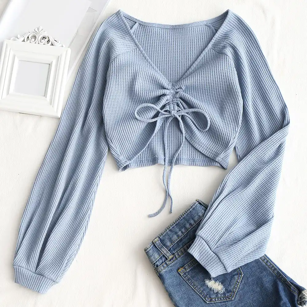 blusas cortas tejidas