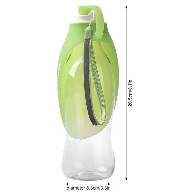 Petacc Practical Pet Drinking Bottle Multi-Functional Pet Outdoor Water Cup Portable Travel Pet Bottle With Leaf Pattern Design