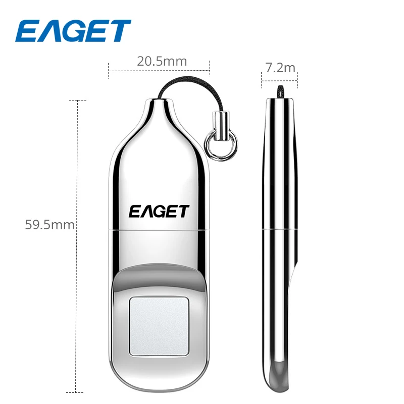 Eaget USB флеш-накопитель 32 ГБ, шифрование отпечатков пальцев, флеш-диск, флешка 64 ГБ, высокотехнологичная Защитная флешка, USB флешка для бизнеса