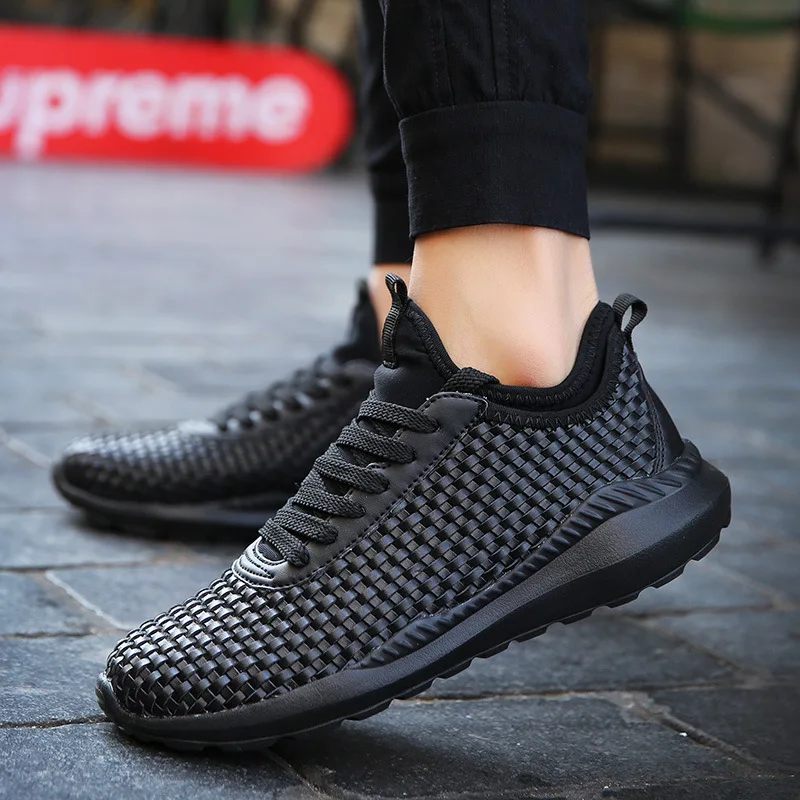 2019 Ventilation Weave Shoe  Leisure Time Sneakers Tide Shoes Men Walk On Street Fashion  Train Shoes  Favorable Reception Shoes