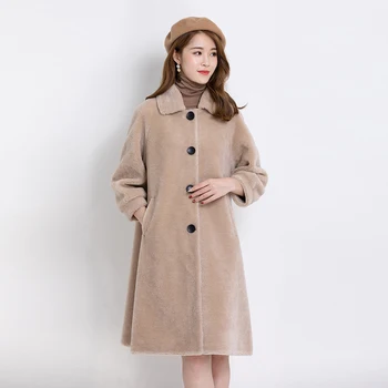 

Winter new real fur coat sheep sheared coat women real fur jacket LH804