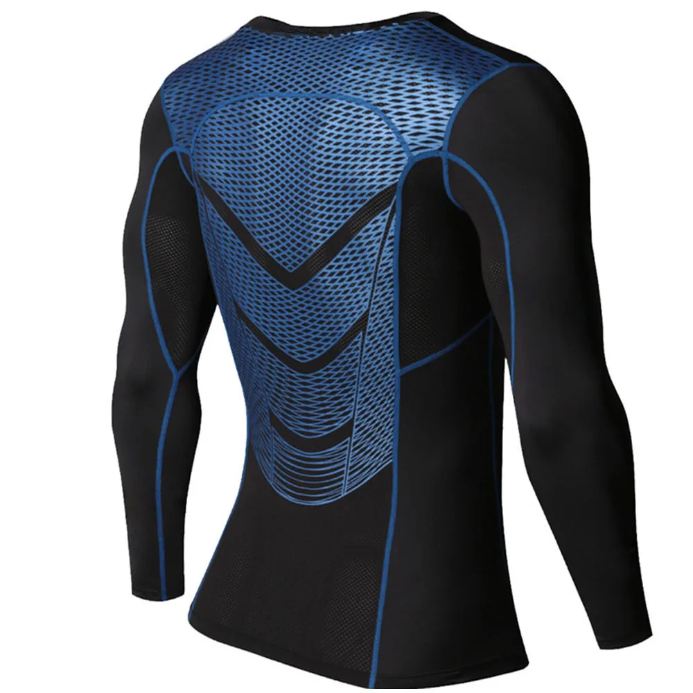 

Men Compression Shirts MMA Rashguard Keep Fit Fitness Long Sleeves Base Layer Skin Tight Weight Lifting Elastic Men Boxing shirt