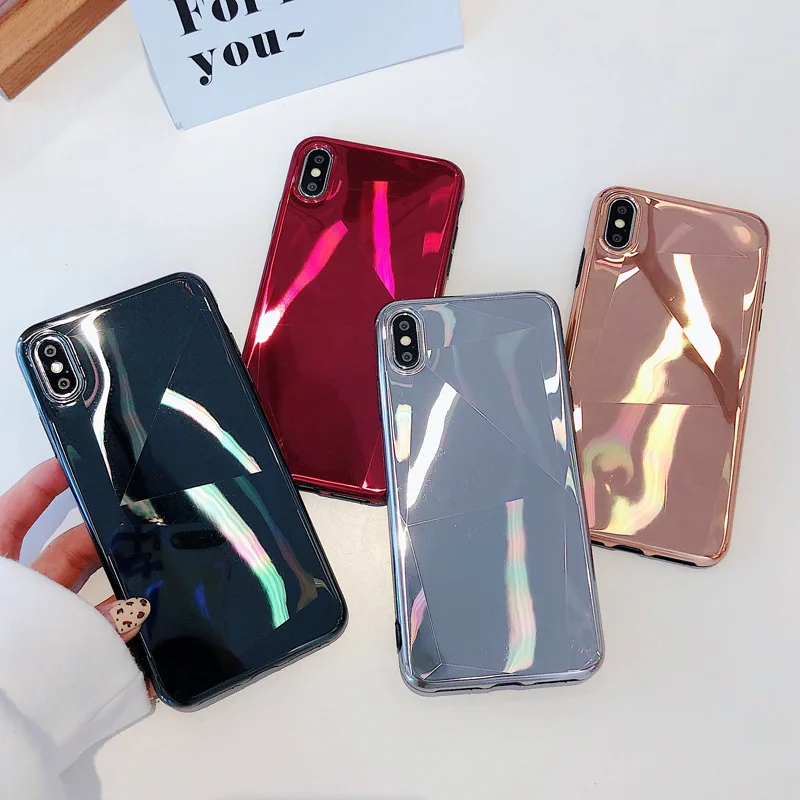 

Fashion 3D irregularity Pattern Phone Case For iPhone 6s 6 7 8 plus Plating Case For iPhone XS Max XR X Luxury solid color Case