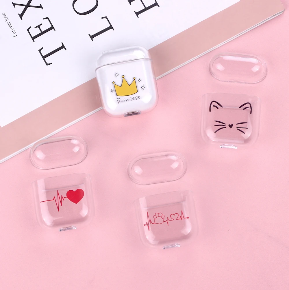 بلوتوث اللاسلكية حقيبة سماعة الاذن ل أبل فون شحن مربع ل AirPods الصلب شفافة واقية غطاء الجلد اكسسوارات