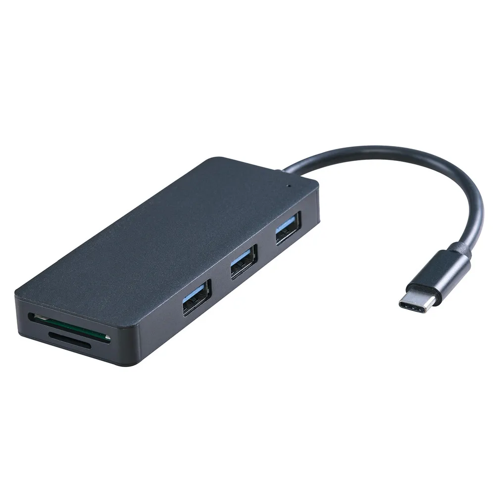 CARPRIE usb хаб высокоскоростной Type C концентратор с SD/TF кардридер Черный алюминиевый
