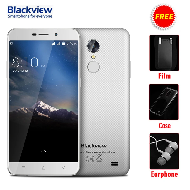 Blackview a10 4 ядра android 7.0 mt6580a 2 ГБ 16 двойной камеры 5.0 дюймов HD WCDMA 8MP + 5mp отпечатков