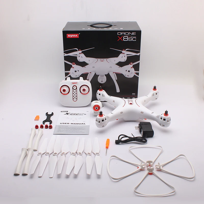 Quadcopter Syma X8SC 2.4G 4CH 6-Axis RC  RTF Drone with 2.0MP HD Camera Barometer Set Height RC Remote Control