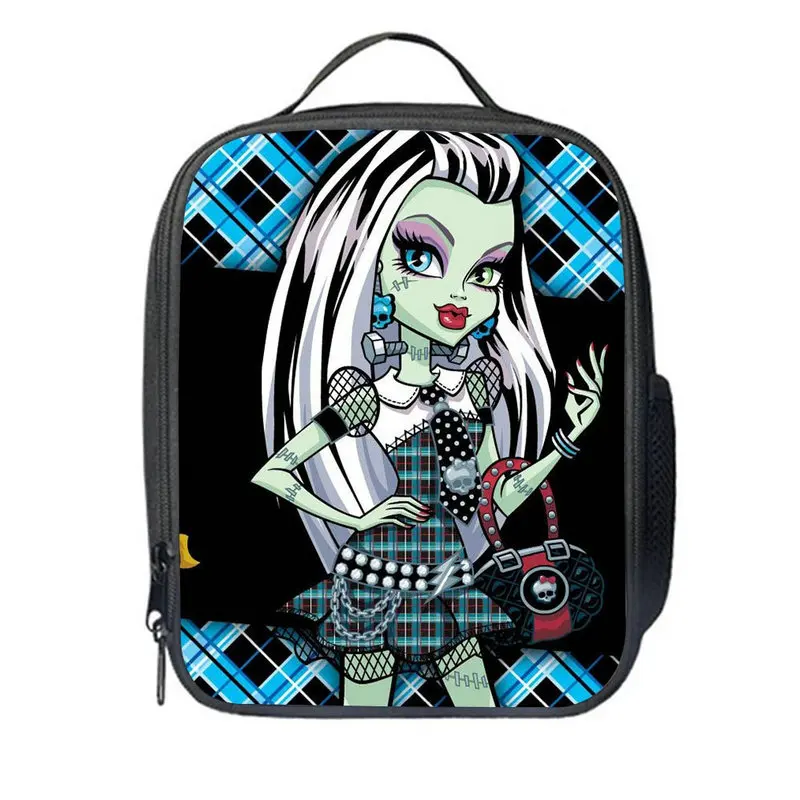 Изолированные Monster High детские сумки для еды Детская сумка для пикника Ланчбокс ланч-пакет удобный портативный - Цвет: photo color