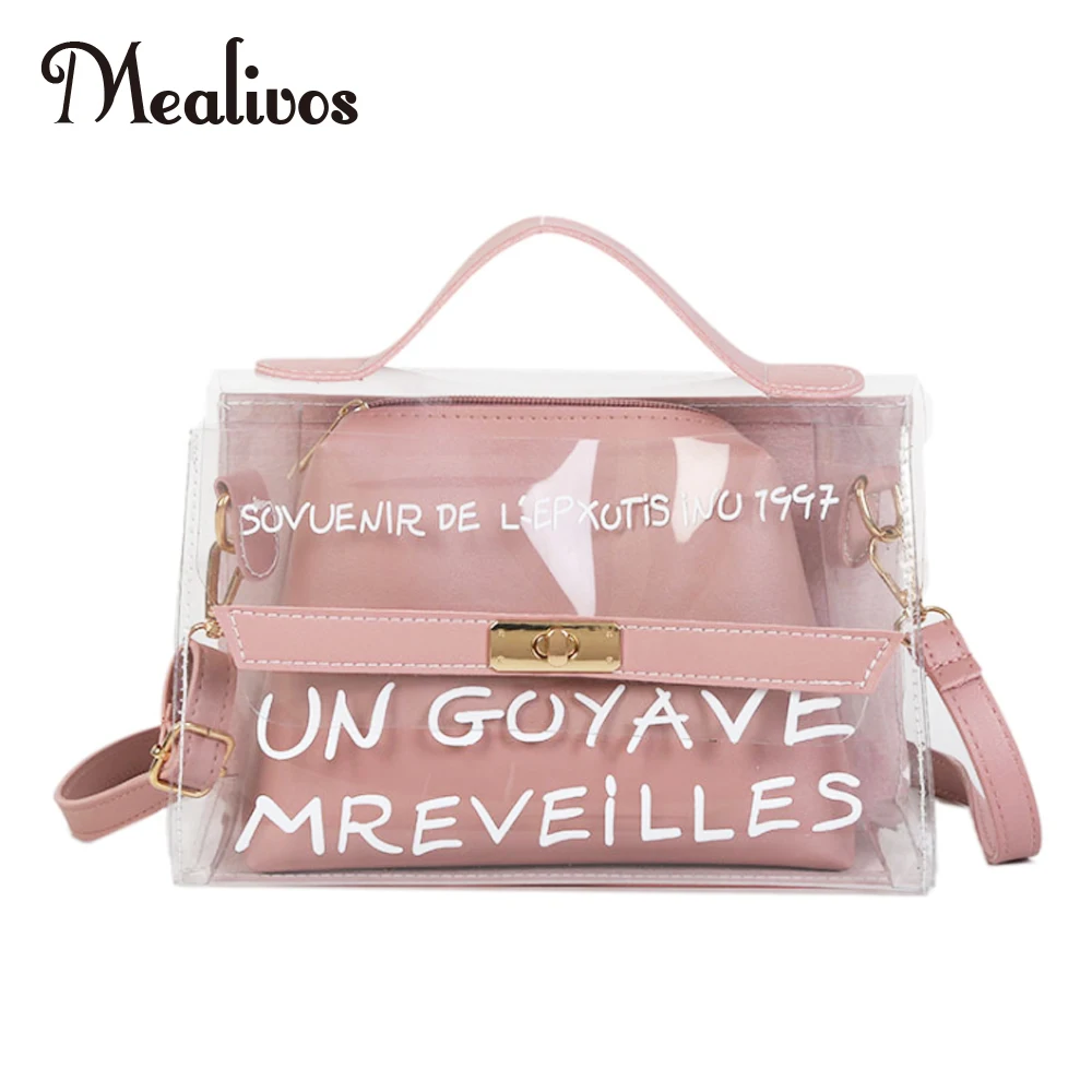 Mealivos Fashion jelly bag Brand Mini Small Shoulder Bag Clear