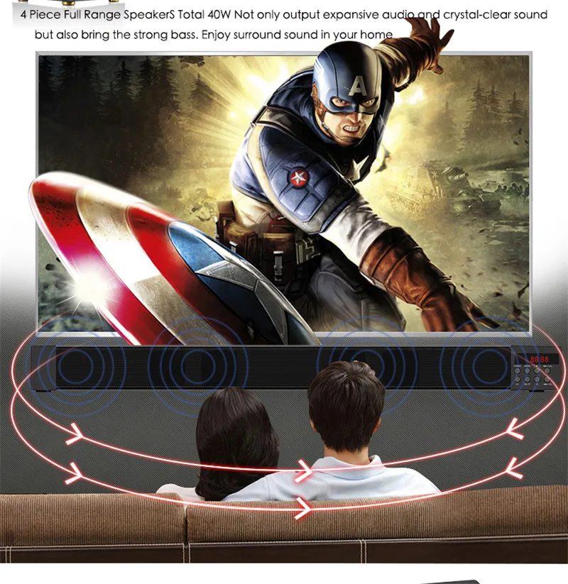 Sounderlink UltraSlim wireless bluetooth speaker system Soundbar Sound bar home theater HiFi Audio system for LED TV Sounderlink UltraSlim wireless bluetooth speaker system Soundbar Sound bar home theater HiFi Audio system for LED TV