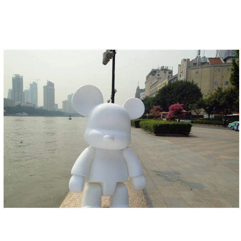 

Original Model Doodle Street Building Block Bear White 24CM DIY Art Action Figure Toby Bearbrick Model Medicom Toy H107