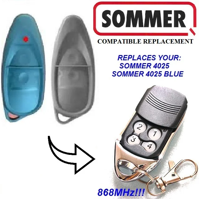 

2pcs For SOMMER 4025 BLUE remote duplicator 868MHZ free shipping