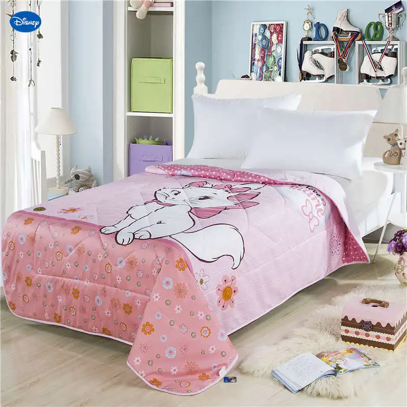 

Sweet Disney Marie Cat Quilt Summer Comforter Bedding Set Babies Girl's Children's Bed Spreads Cartoon Cover Cotton Fabric linen