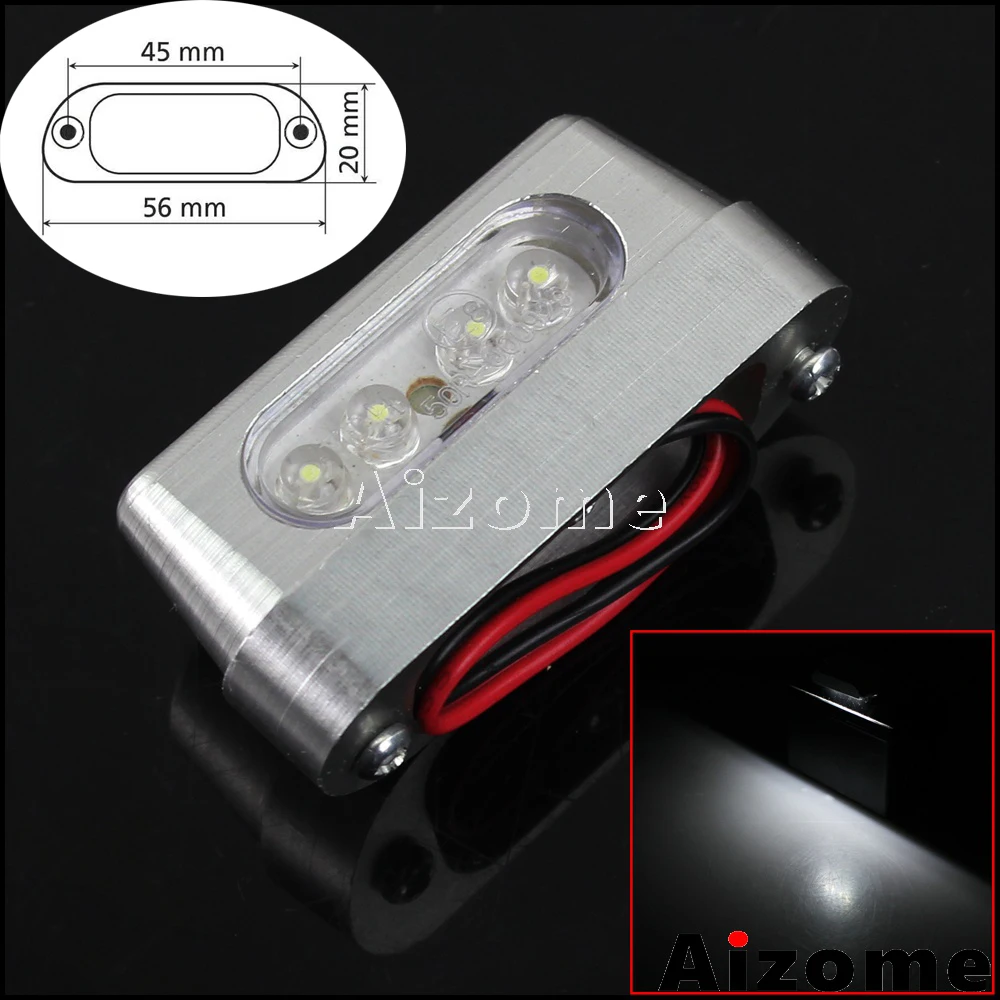 

Motorcycle E-marked Aluminum Upgrade 4 LED Number Plate Light White License Plate Lamp For Harley Honda Yamaha Suzuki Kawasaki