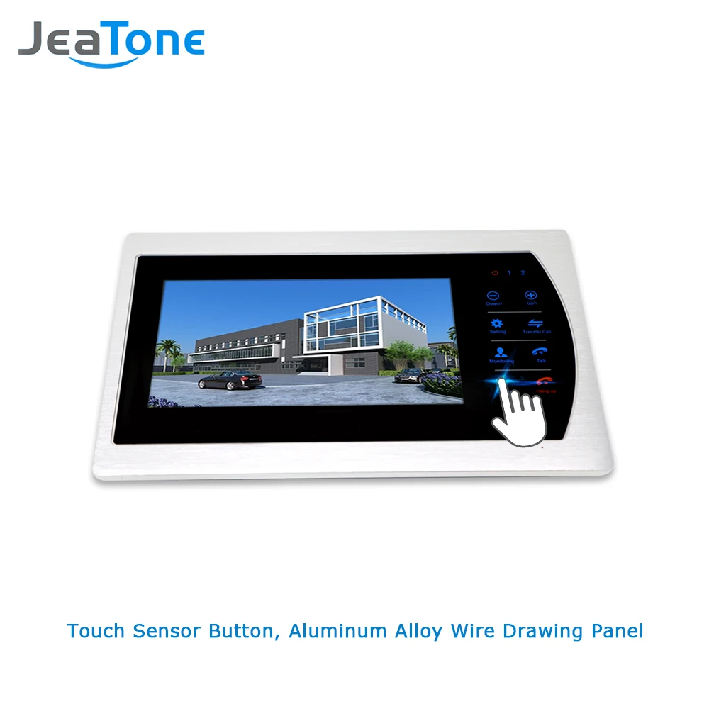 Jeatone 10" TFT Display wired Video doorbell Door Phone Intercom &3.7mm Lens Touch Key Outdoor Camera For Home Security