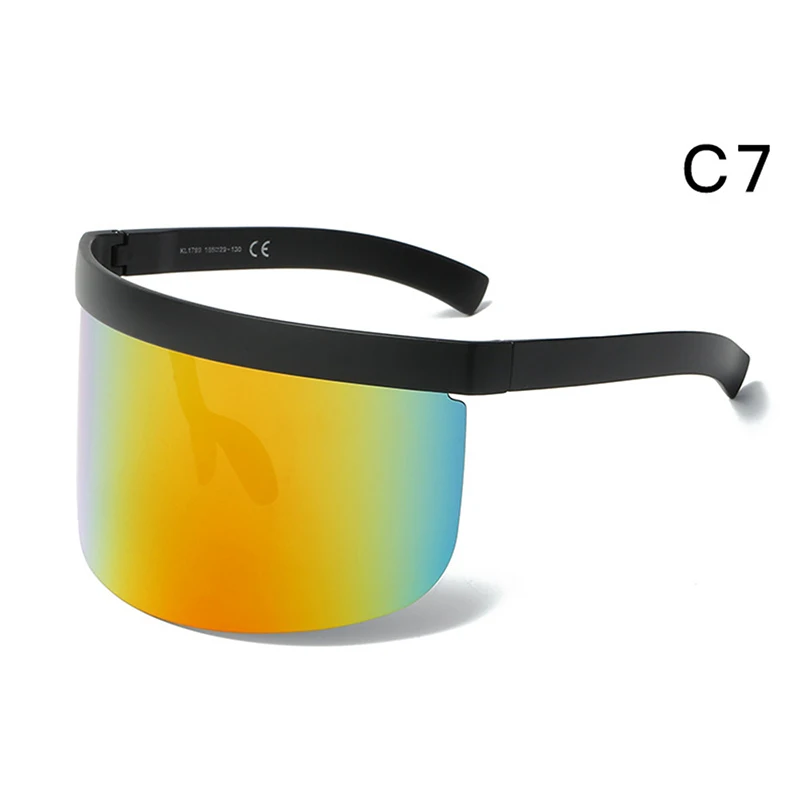 Очки для рыбалки мужские UV400 Солнцезащитные очки покрытие для лица анти-открытый большой широкий угол Велоспорт Спорт на открытом воздухе очки линзы рыбалка шляпа очки - Цвет: C7