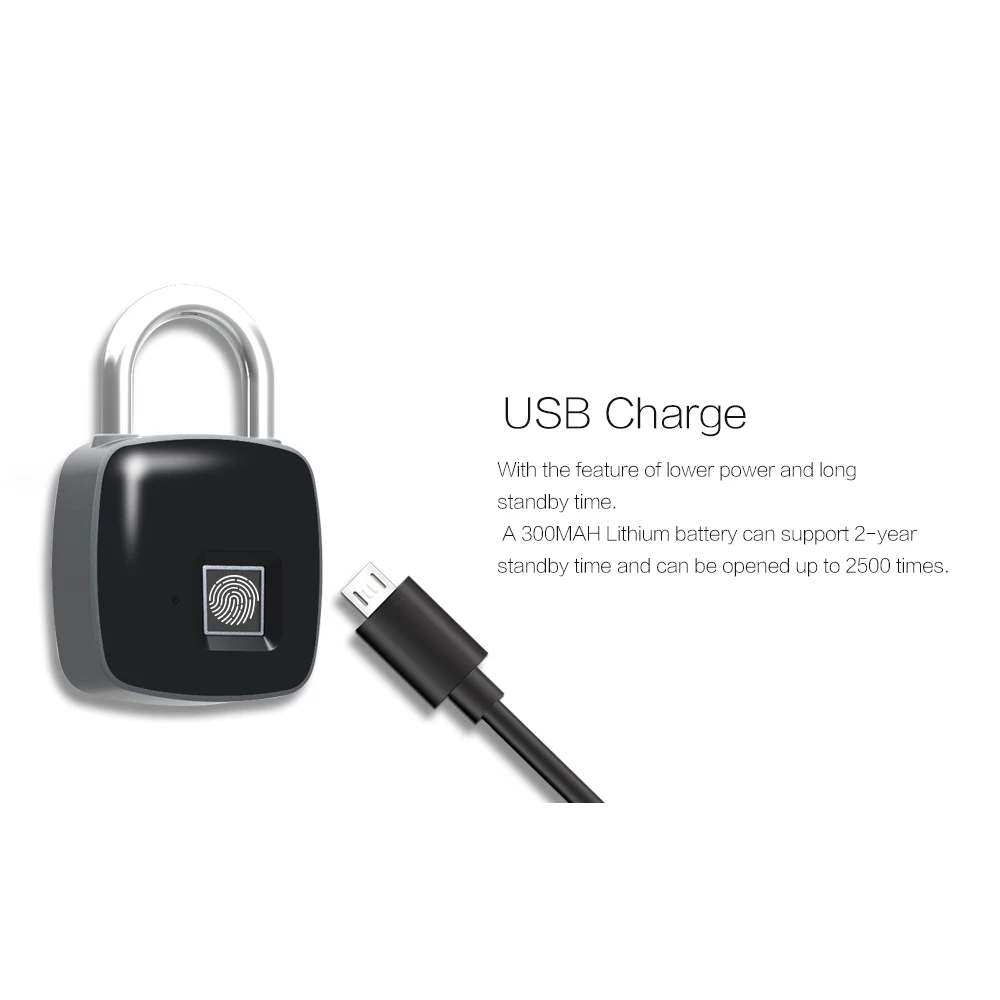 Podofo IP65 USB Перезаряжаемый Умный Замок без ключа с отпечатком пальца, Противоугонный замок для домашней безопасности, электронный замок для двери, Чехол для багажа